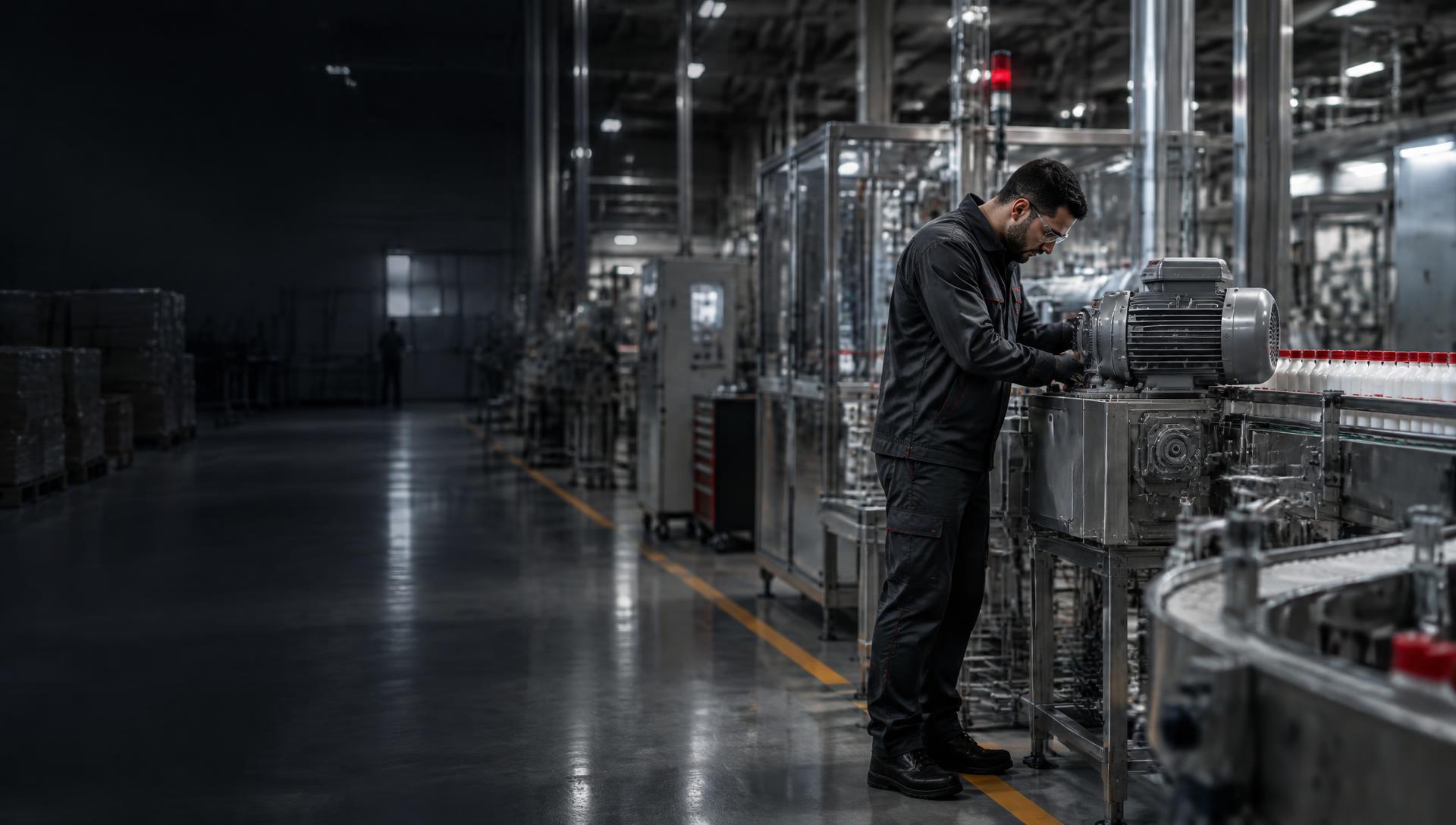 Technicien inspectant une ligne de production moderne